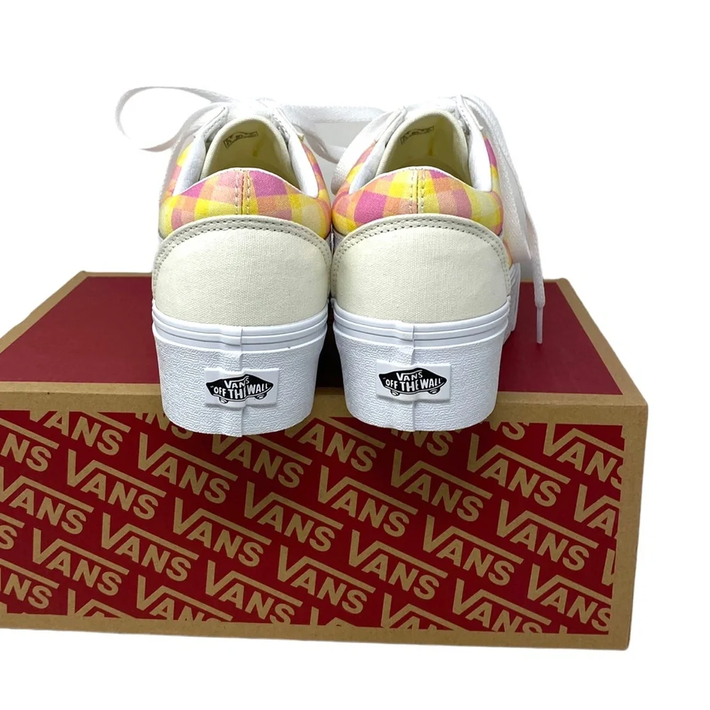 VANS Old Skool Platform Shoes Plaid Multi Sneakers Canvas Women Size VN0A7Q5MGBX